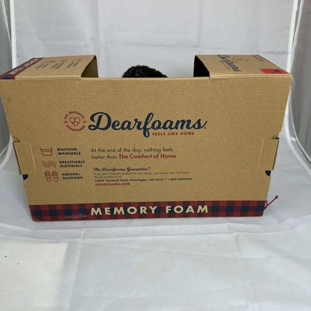 Dearfoams Mens' Size M 9-10 Total Comfort Memory Foam Slipper, Black